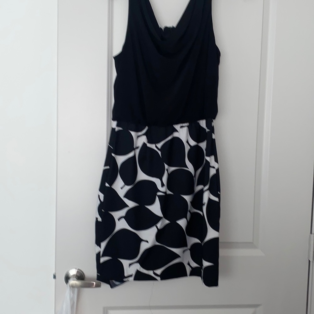 A black and white formal dress